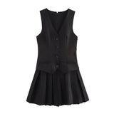 Fongt Homemade New Women's Classic Wide-Rendered Vest Dress 2157554
