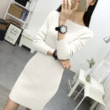 Autumn Winter Women Sweater Dress Warm Pullovers Sweater Elastic Slim Knitted Dress Bottoming Sexy Women Mini Dresses