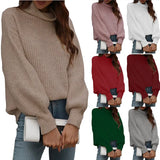 Fongt Solid-Color Knitted Shirt Women's High-Collar Women's New High-Collar Sweater In Autumn And Winter 2025