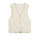 Down Vest Female Short Winter Light And Close-Fitting Warm V-Neck Vest Horse Jacket Inside The Vest-Outfit