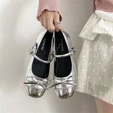Fongt Red Explosion French Shallow Flat-Soled Single Shoes Women's New Summer Ballet Style Retro Mary Jane Women's Shoes With Skirt Wear
