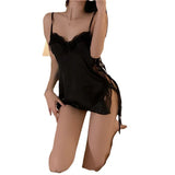 Sexy Pajamas Hot Lace Sling Aja Crocoat Girl Summer Pure Lust Wind Ice Silk High-End Emotional Uniform 2022