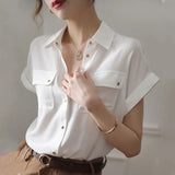 Women Solid Elegant Office Ladies Chic Ins Summer Single Breasted All-match Hot Sale S-3XL Trendy Young New Style