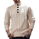 Fongt And Autumn New Men's Button-Collar Knitted Knitted Casual Collar Silk Silken Silken Silken Hooded Sweater