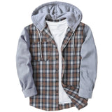 Fongt Woven Lattice Men's Shirt 2025 Bumpy Long-Sleeved Cardigan Hooded Multi-Color Multi-Code Fast Selling