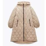 Women's 2022 Fashion Casual Warm Loose Parka Retro Long Sleeve Pocket Women's Coat Long Hooded Chic Cotton