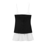 Fongt Niche Babes Fake Two Spliced Short Sling Dress Women 2304165