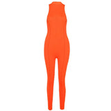 Classic Solid Knitted Jumpsuit Women Casual Sportswear Sleeveless Skinny Slim G One Piece Female Clothing