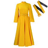 Fongt Women's Winter New Half-High Collar Long Sleeves To Close The Waist Temperament To Show Thin Swing Dress