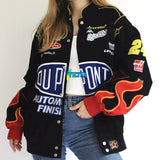 Long Sleeve Varsity Jacket Bomber Jacket Women Stand Collar Letter Print Single-Breasted Casual Thin Outerwear ropa