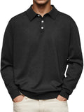 Fongt Explosion Autumn And Winter Ji Dejong Long Sleeve V-Neck Button Men's Casual Shirt Polo Shirt