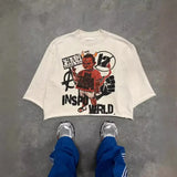 Fongt T-Shirt Five-Sleeved Loose Hip-Hop Top Tide Brand Series