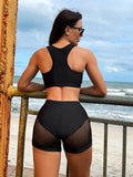 Fongt 2024 Outer Single Bikini Solid Color Bikini Ladies Split Dress Triangle Bikini D335R-Outfit