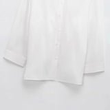 Fongt 2025 Winter New Women's Fashion Simple Back Folding Loose Shirt