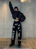 Hippie Gothic Graphic Black Jogging Sweatpants Women Y2K Punk Oversize Joggers Sports Pants Female Korean Fashion