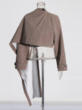 Personality Short Suit Jacket 2025 New Asymmetric High-Waisted Cloak Shawl Design Small Suit