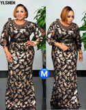 2XL-6XL Plus Size African Long Dresses For Women Elastic Party Maxi Dress Africa Clothing African Design Clothes Bazin Robe
