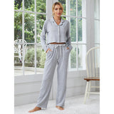 Fongt Women's Pajamas Autumn And Winter Thick Long-Sleeved Cardigan Trousers Two Sets Of Home Clothes-Outfit