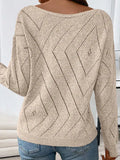 Fongt And Winter New Women's Sweater Loose Hollow Knitted Knitted Round Collar Collar Tsets