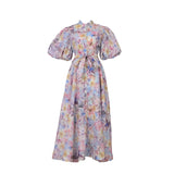 Fongt Court Style High Design Feeling Heavy Industry Nail Drill Short Sleeve Single Buckle Dress + Sling