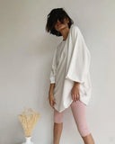 Summer Cotton Loose Sets Women 2021 Oversized Two Pieces T Shirts and High Waist Knitted Shorts Outfits