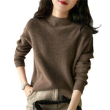 Fongt Turtleneck Sweater Female 2024 Autumn / Winter New Solid Color Languid Wind Slim Inside With Long Sleeve Knit Bottom Top-Outfit