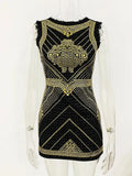 QUALITY 2023 Newest Fashion Designer Dress Women's Sleeveless Metal Rivet Beaded Tweed Tank