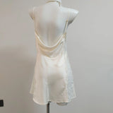 Fongt Sexy Thin Pajamas Women Pure Breeze Summer Women 2025 New Lace Ice Splicing Sling Slinging Skirt
