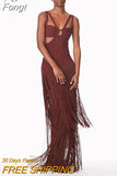 2023 New Summer Women'S Sleeveless V-Neck Tight Long Bandage Dress High Quality Elegant Sexy Cut-Out Club Evening