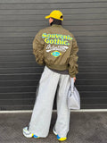 Fongt Street Babes Folding Baseball Suit Bomber Jacket Spring And Autumn Women Embroidered Retro Coat