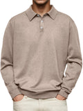 Fongt Explosion Autumn And Winter Ji Dejong Long Sleeve V-Neck Button Men's Casual Shirt Polo Shirt