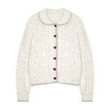 Fongt Buckle-Colored Sweater Cardigan 2025 Autumn And Winter New Korean Temperament Soft-Crein Knitted Coat Top