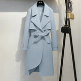 Spring Windbreaker Autumn Trench Coat Women Adjustable Waist Slim Solid Black Coat White Long Trench Coats Female
