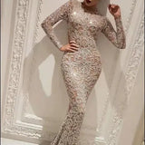 Fongt Spring New Women's Hot Long Sleeves Sexy Long Dress Dress
