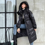 Women's Shiny Down Cotton Coat 2022 New Winter Korean Thick Warm Turtleneck Parka Loose Slim Hooded Jacket
