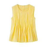 Fongt Women's Clothing INS Net Red Explosion Pure Color Foldless Sleeveless Vest Top