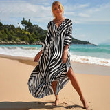 Fongt Robe Beach Coat Beach Vacation Sunscreen Long Dress Bikini Blouse Swimsuit Over A