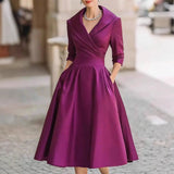 Fongt Elegant Stuff Spring And Autumn Long-Sleeved Belt Dress Explosion