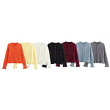 Fongt Autumn New Temperament Round Neck Simple Stacked Knitted Coat 2756114