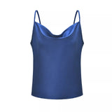 Fongt Summer Women's Solid Color Sling Small Vest Bottom Silk Chiffon Top-Outfit