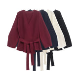 Fongt Homemade New Women's Classic Fashion With Belt And Shoulder Knitting 9598128