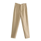 Fongt Workplace Women's Display High Waist Waist Suit Trousers 38 Color Reduced Age And Ankle Pants