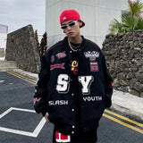 Bomber Woman Varsity Jacket American Racing Jacket¡®s Hip Hop Long Sleeve Stand Collar Jackets Unisex Bombers Coat