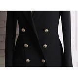 QUALITY New Fashion 2023 Runway Designer Dress Women's Long Sleeve Notched Collar Double Breasted Buttons