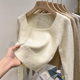 Fongt Soft Collar Knitted Knitted Women's Autumn Winter New Temperament Jacket Sweater Inside The Bottom Shirt
