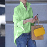 Fongt Burst Spring And Summer Lady Long-Sleeved Shirt Women's Street Fashion Loose Solid Color Large-Size Shirt