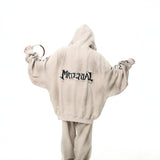 Fongt Mud Dyed Old Hooded Hoodie Sticker Oversize Couple With Open Shirt Zipper Handsome Coat