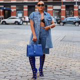 Fongt Women's Casual Denim Jacket Women's Fashion Denim Jacket Sleeveless Shoulder Jacket