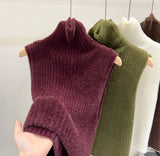 Sweater Vest Women Cropped Sleeveless Knitted Pullovers Jumper Vintage Solid Waistcoat Knitwear Korean Slim Tank Top-Outfit