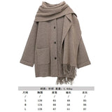 Fongt Women's Autumn New Asymmetric Scarf Short Loose Knit Coat